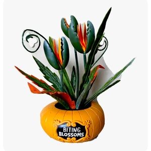 Hyde & Eek Faux Creepy Orange Pumpkin Succulent Biting Blossoms Halloween Plant